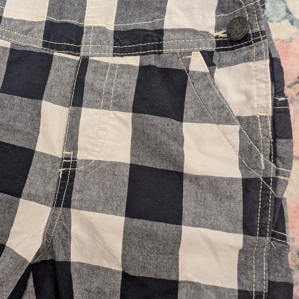 $ 💥3/$24 OshKosh B'gosh Navy and White Checkered‎ Shortalls